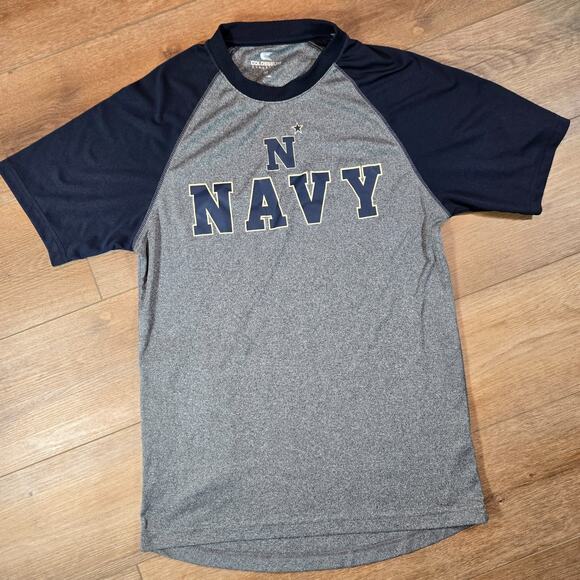 Navy Midshipmen Shirt Mens Medium NCAA Performance Short Sleeve Stash Pocket Tee - Picture 1 of 8